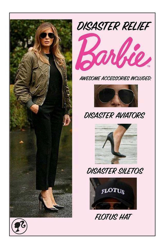 特朗普带老婆视察飓风灾区,第一夫人穿的5英寸高跟鞋却在美国火了! 特朗普带老婆视察飓风灾区,第一夫人穿的5英寸高跟鞋却在美国火了!