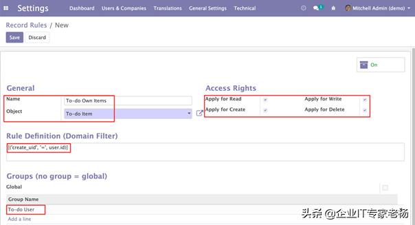 全球排名第一的免费开源ERP Odoo 开发指南之安全组设定
