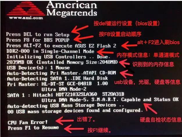 电脑开机遇错误，看不懂英文怎么办？不用怕这里有中文图