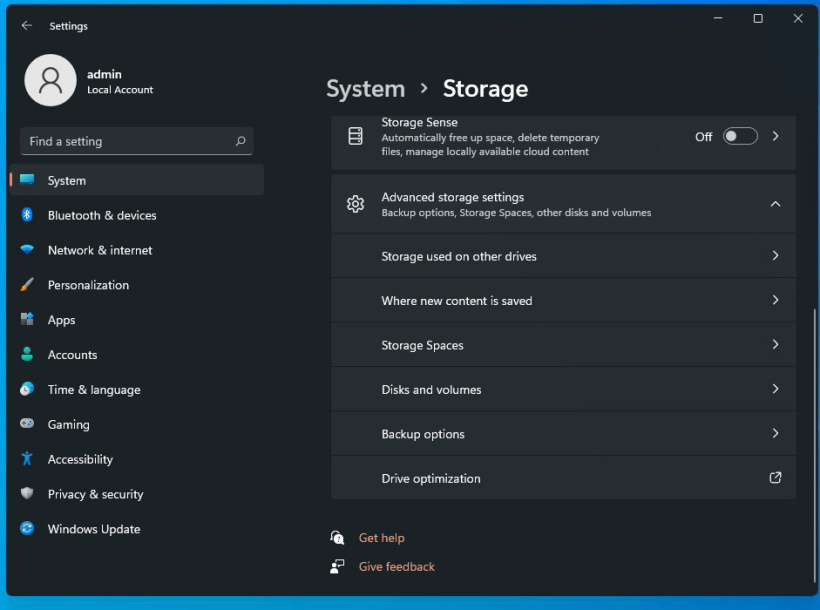 微软 Win11 全新设置功能一览,加快替代控制面板 Storage Settings layout