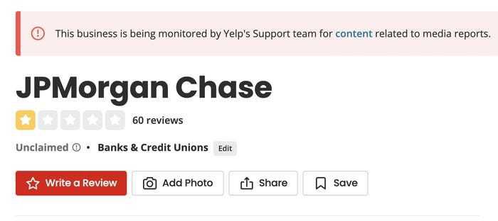 惹恼马斯克,摩根大通 Yelp 页面被特斯拉粉丝狂刷一星差评:已紧急关闭评论