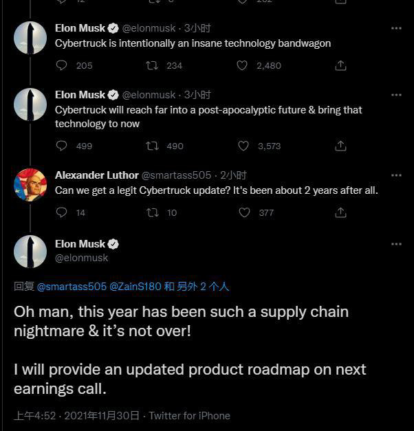 120 万辆 CyberTruck 没交,马斯克推特说太难:供应链噩梦还没结束
