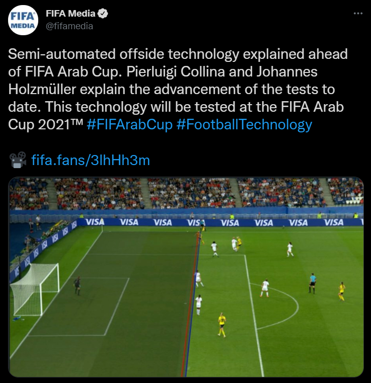 足球赛遇上高科技,国际足联 FIFA 将用肢体追踪技术来捕捉越位球员