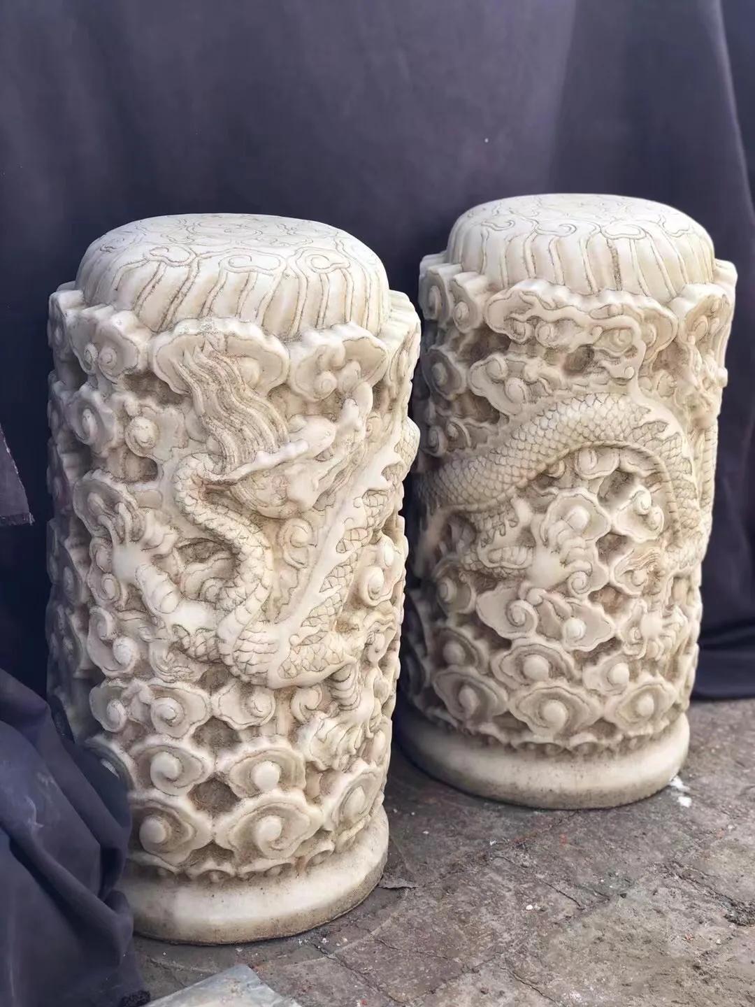 汉白玉：盘龙柱