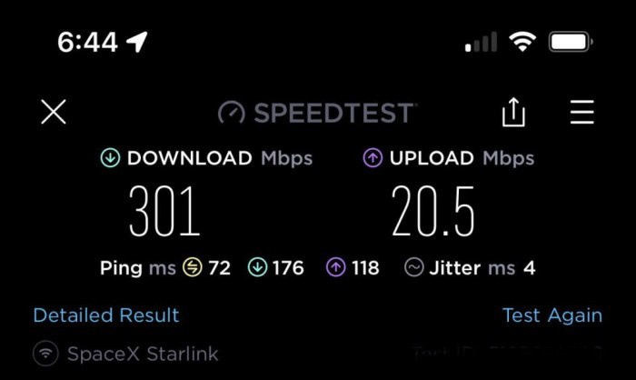 SpaceX 星链卫星互联网速率已超过 300 Mbps 星链