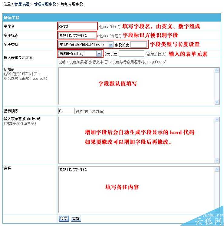 帝国CMS专题自定义字段如何设置 第4张 帝国CMS专题自定义字段如何设置 第4张