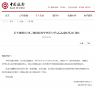 中国银行：今日起，停止 ATM 扫码存款业务