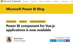 微软为 Vue.js 推出 Power BI 组件