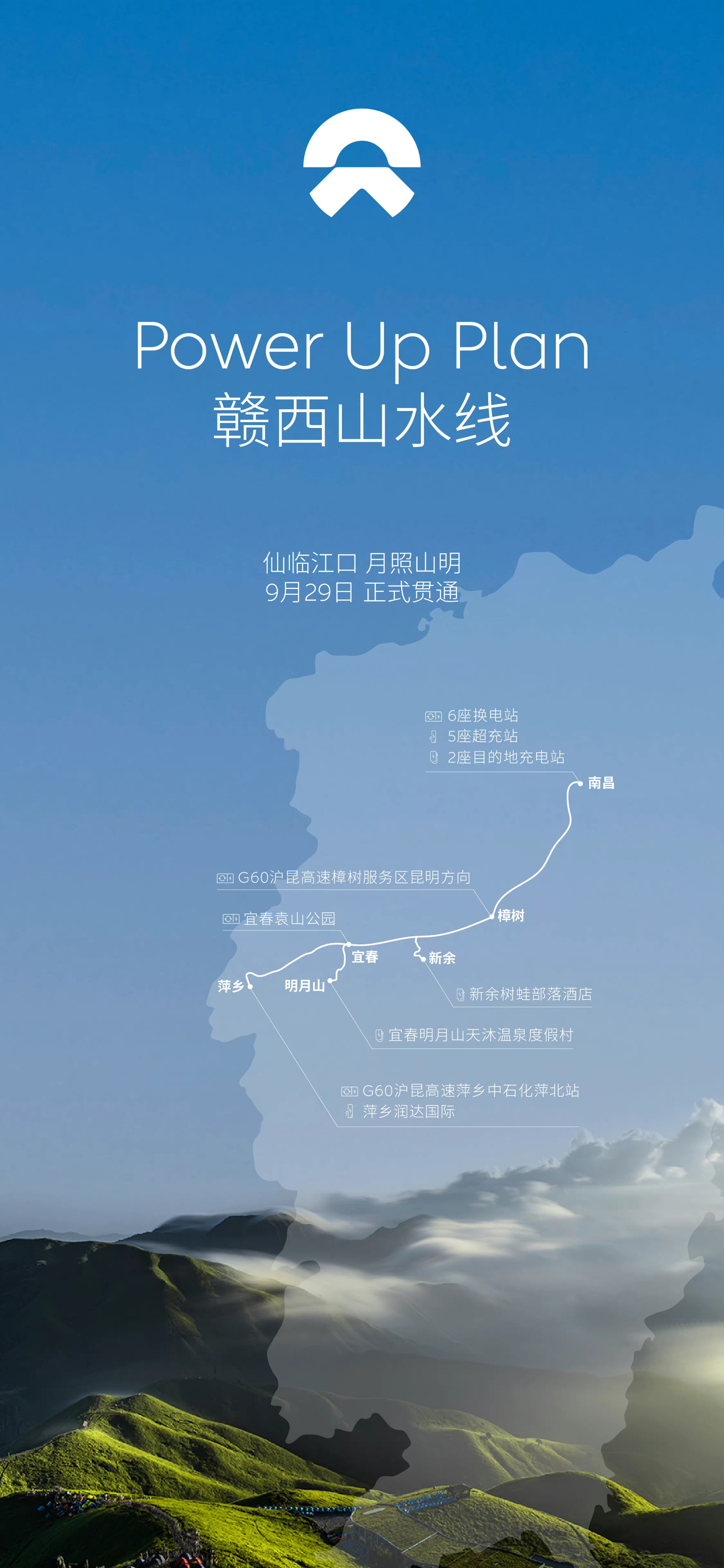 蔚来浙江高速换电网络正式打通,共布局 44 座高速换电站,连接全省 11 座地级市