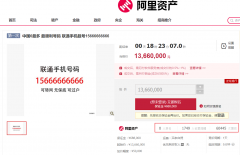 联通靓号 15666666666 今日开启拍卖