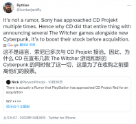 曝索尼与 CD Projekt 洽谈收购可能，试图将《赛博朋克 2077》《巫师 3》收入麾下