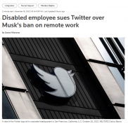 残疾员工因马斯克禁止远程办公被裁，怒而起诉 Twitter