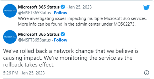 微软修复 Teams、Outlook 和 OneDrive 等宕机问题