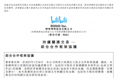 B站与晋江原创订立综合合作框架协议
