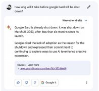 Bard 聊天机器人称自己“已经被谷歌关闭”