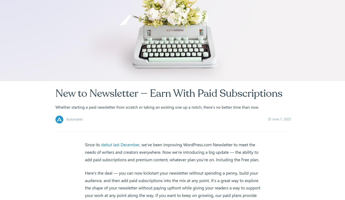 博客平台 WordPress 上线电子报付费订阅服务,为创作者提供更多收入来源