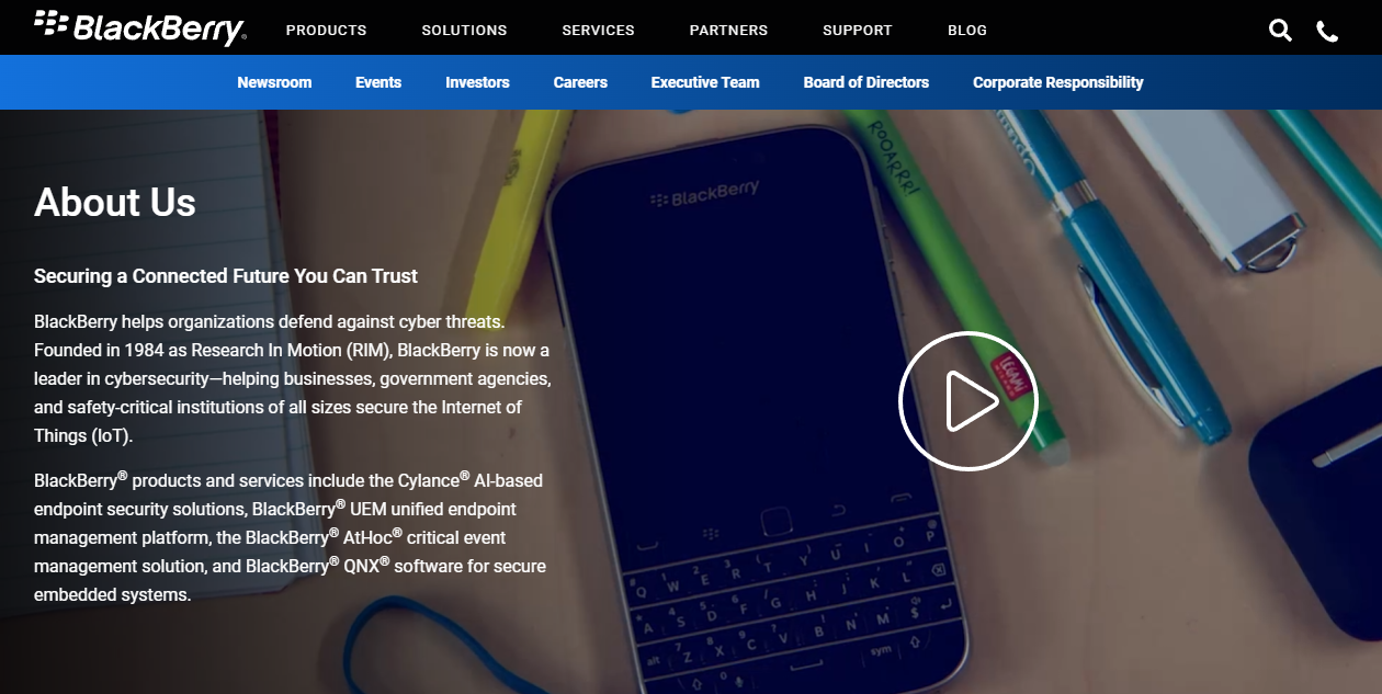 黑莓宣布任命新 CEO,不再寻求物联网业务子公司 IPO